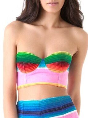 Mara Hoffman Mexican Blanket Bustier Crop Top
